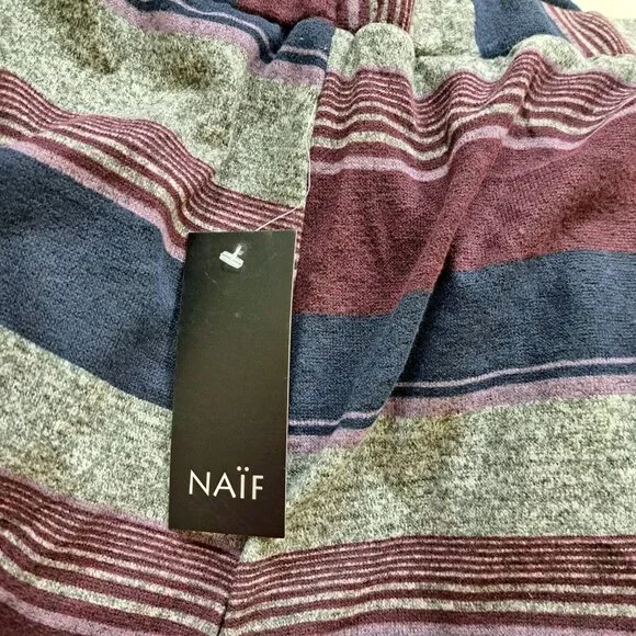 Naif NEW Striped Pull On Long Skirt Size Large - Picture 6 of 8